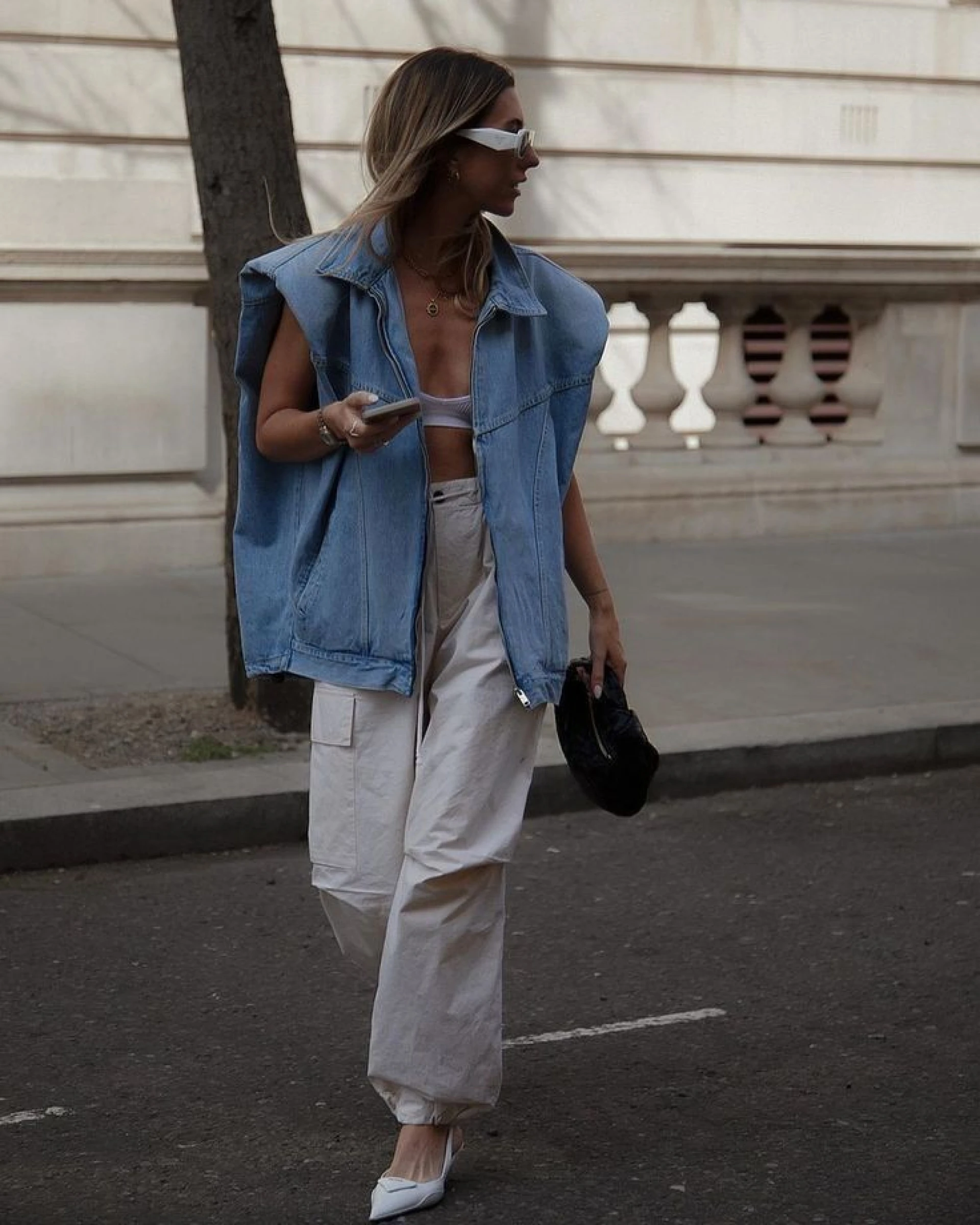 Chaleco denim oversize