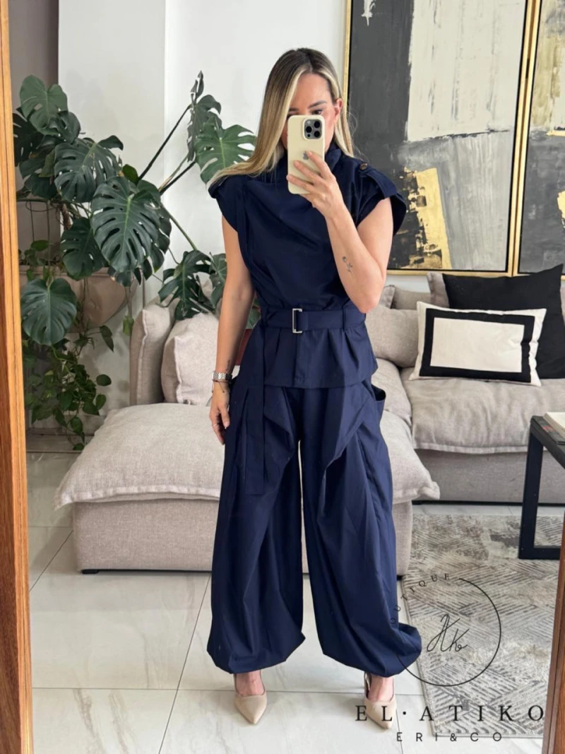 Ser asimétrico blusa y pantalón 