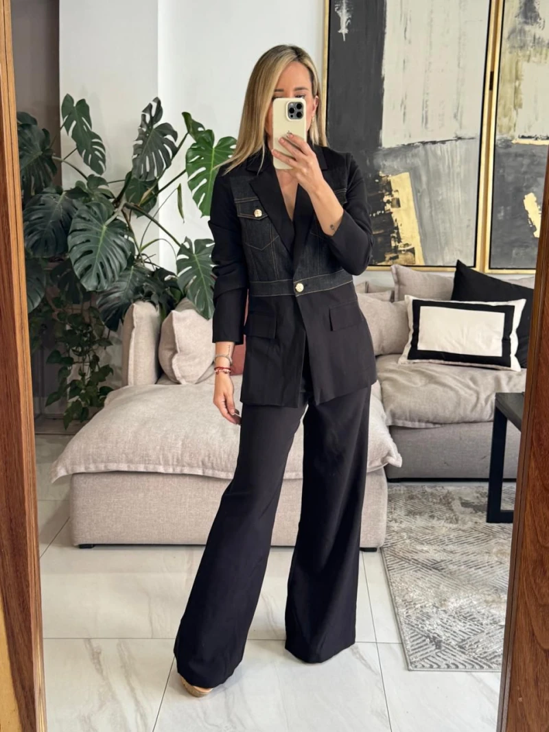 Set negro saco y pantalon