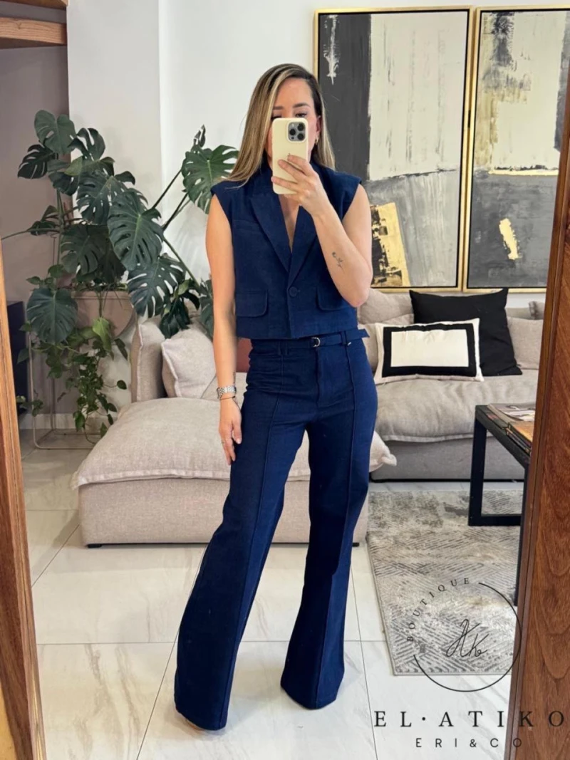 Set chaleco y pantalón azul 