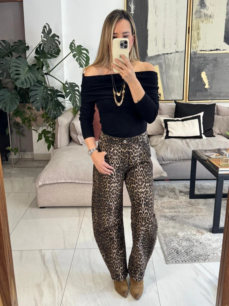 Jeans barrel animal print