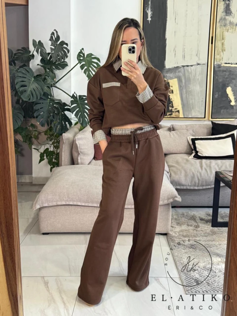 Set cafe con detalles a cuadros