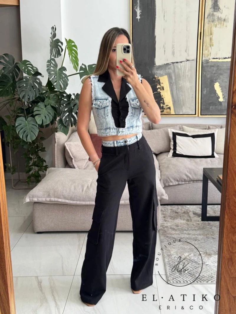 Set Mezclilla con negro