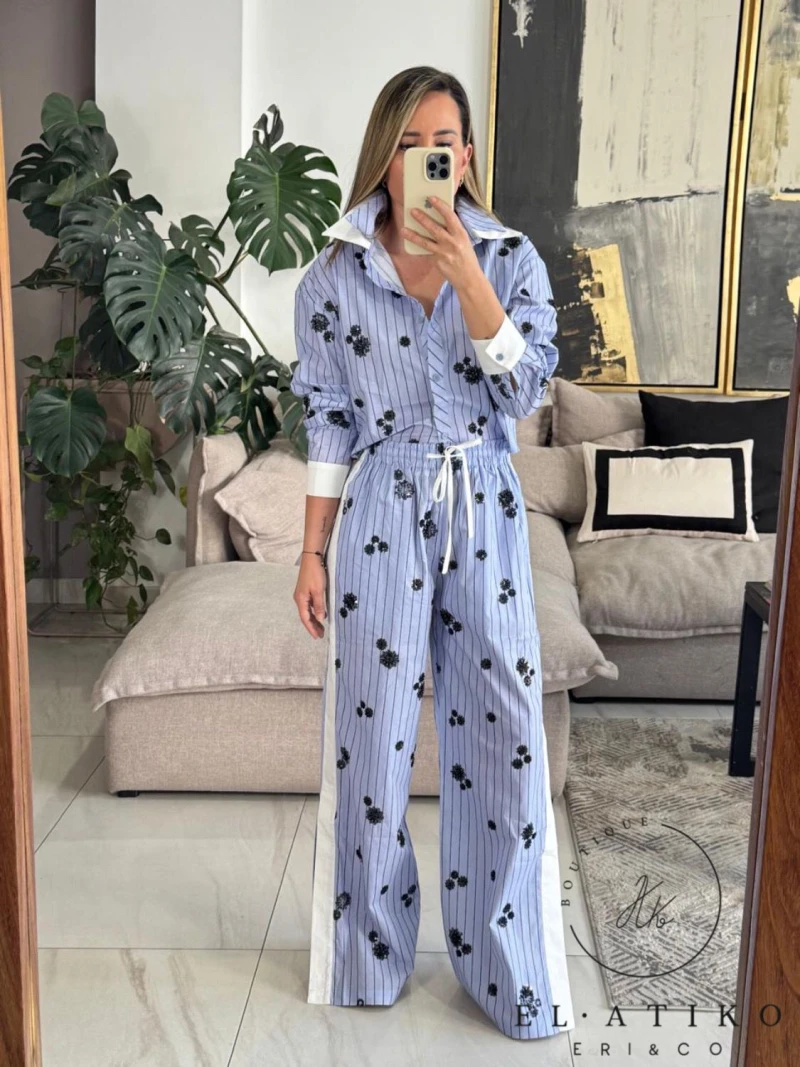 Ser azul rayas y detalles 