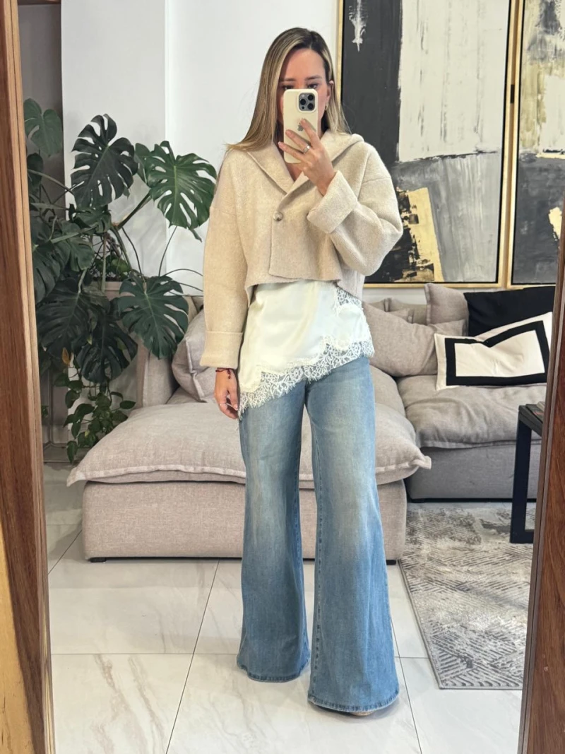 Suéter de punto con capucha