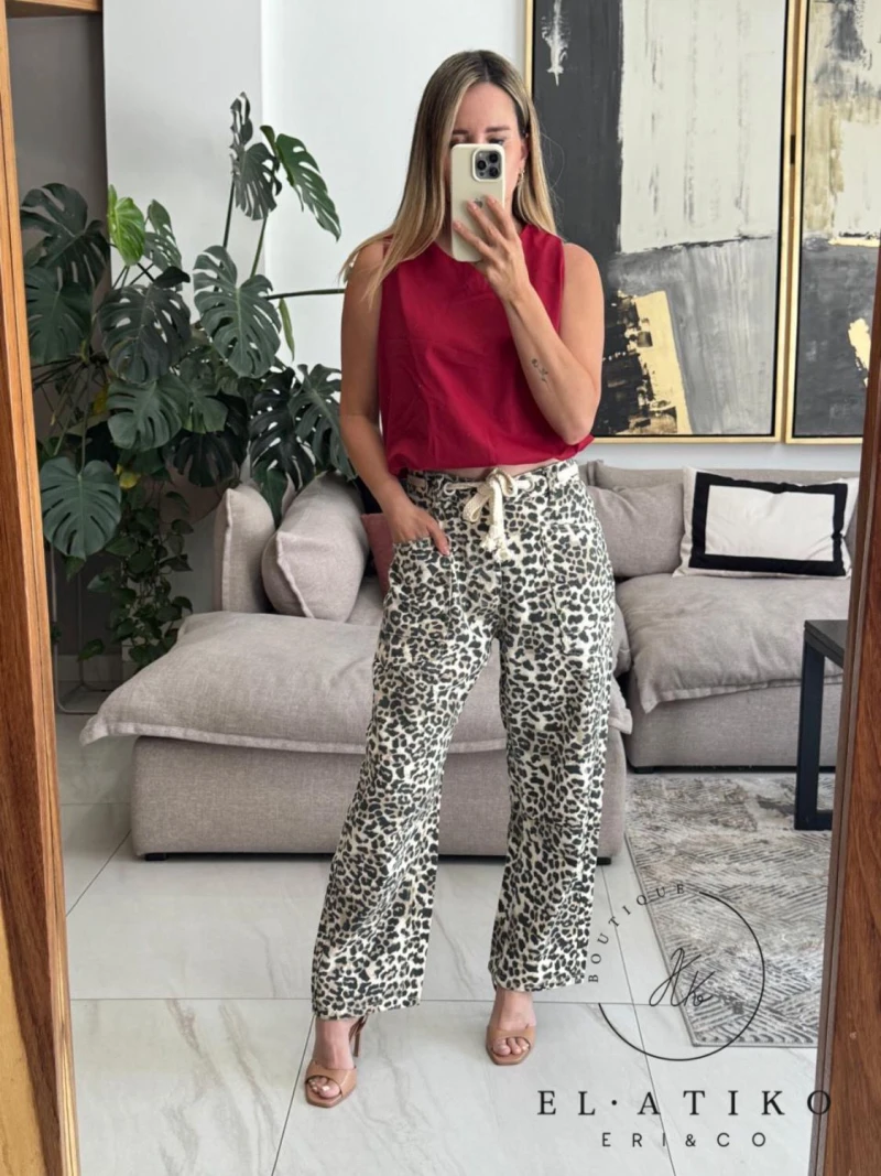 Jeans barrel animal print