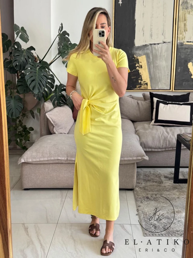 Vestido nudo amarillo 