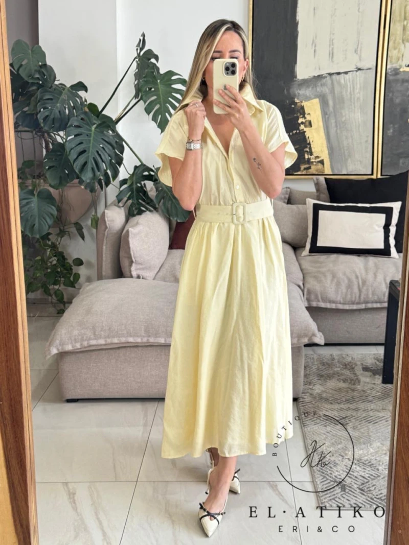 Vestido midi amarillo 