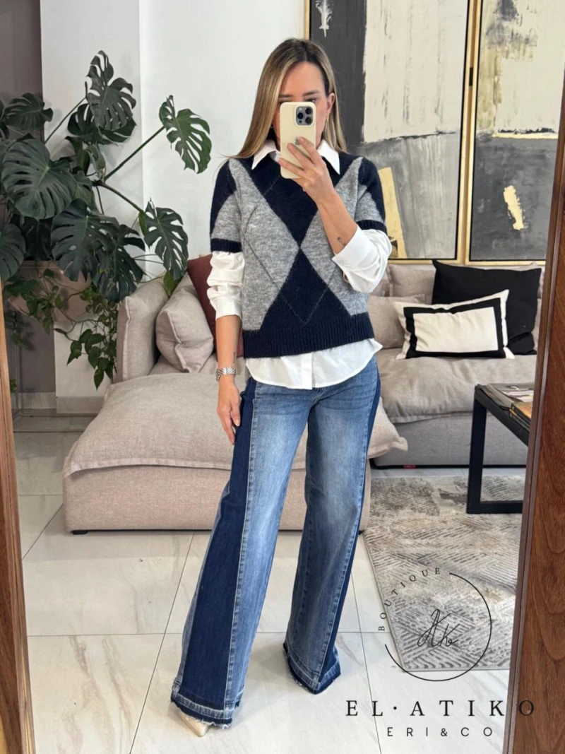 Sueter rombos manga corta