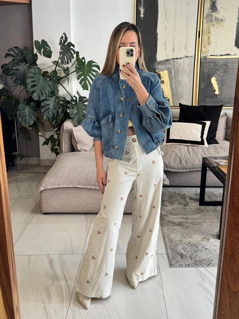 Chamarra denim bomber 