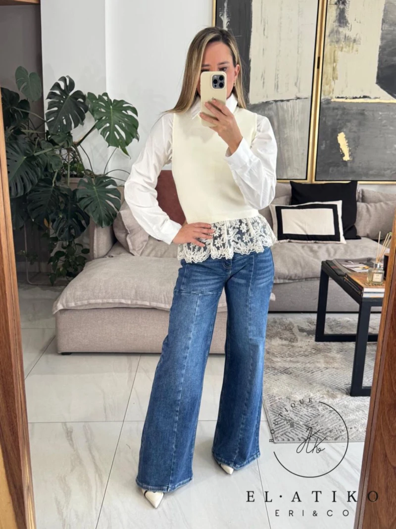 Blusa con encaje