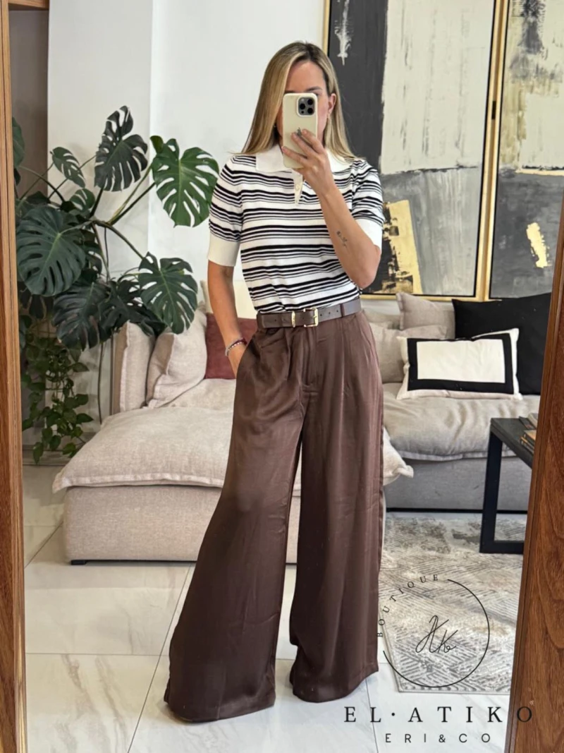 Blusa tipo polo rayas nnegras