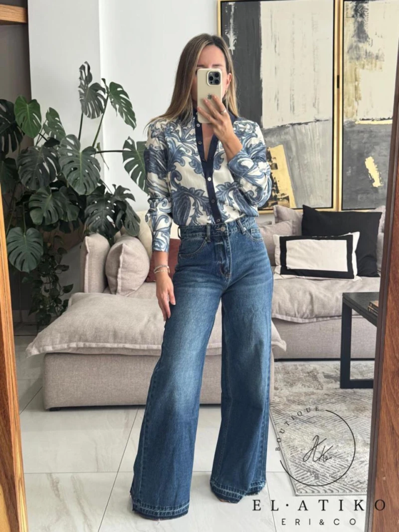 Blusa satin de flores