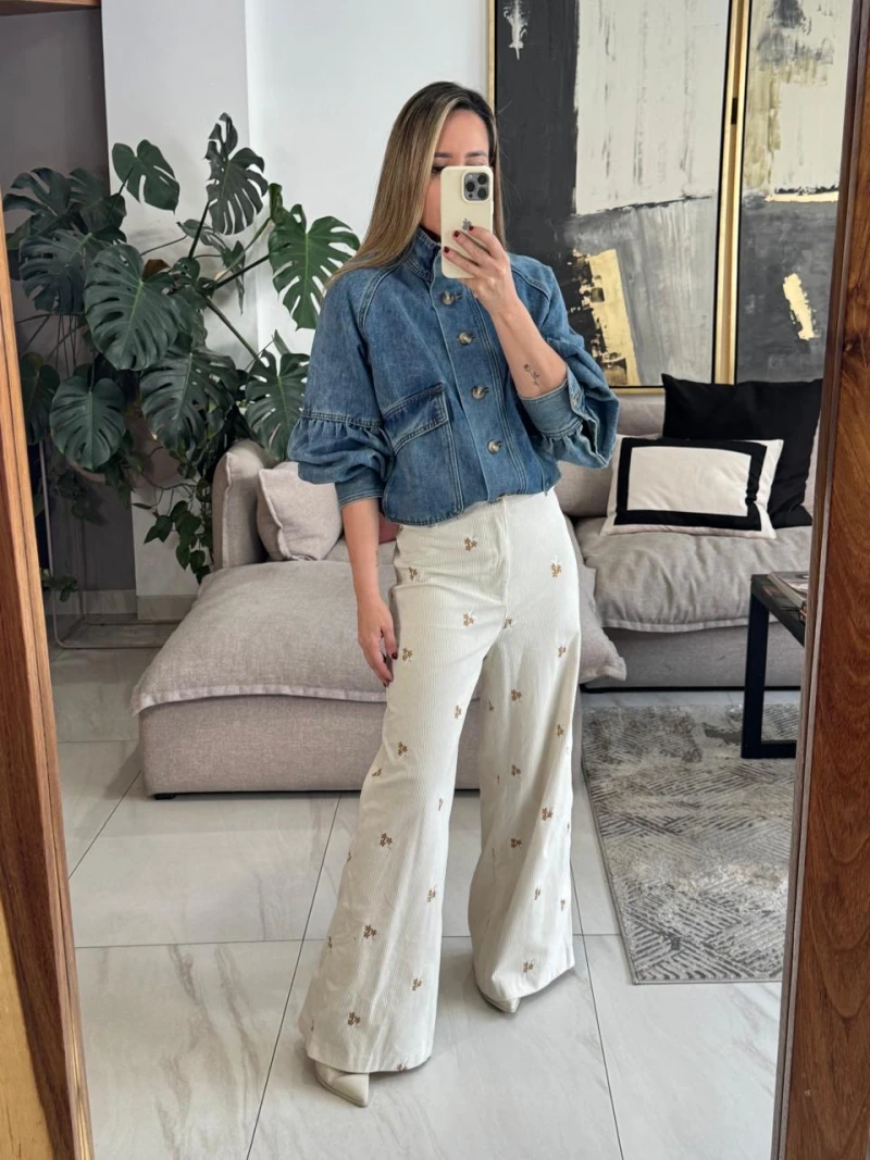 Chamarra denim bomber 